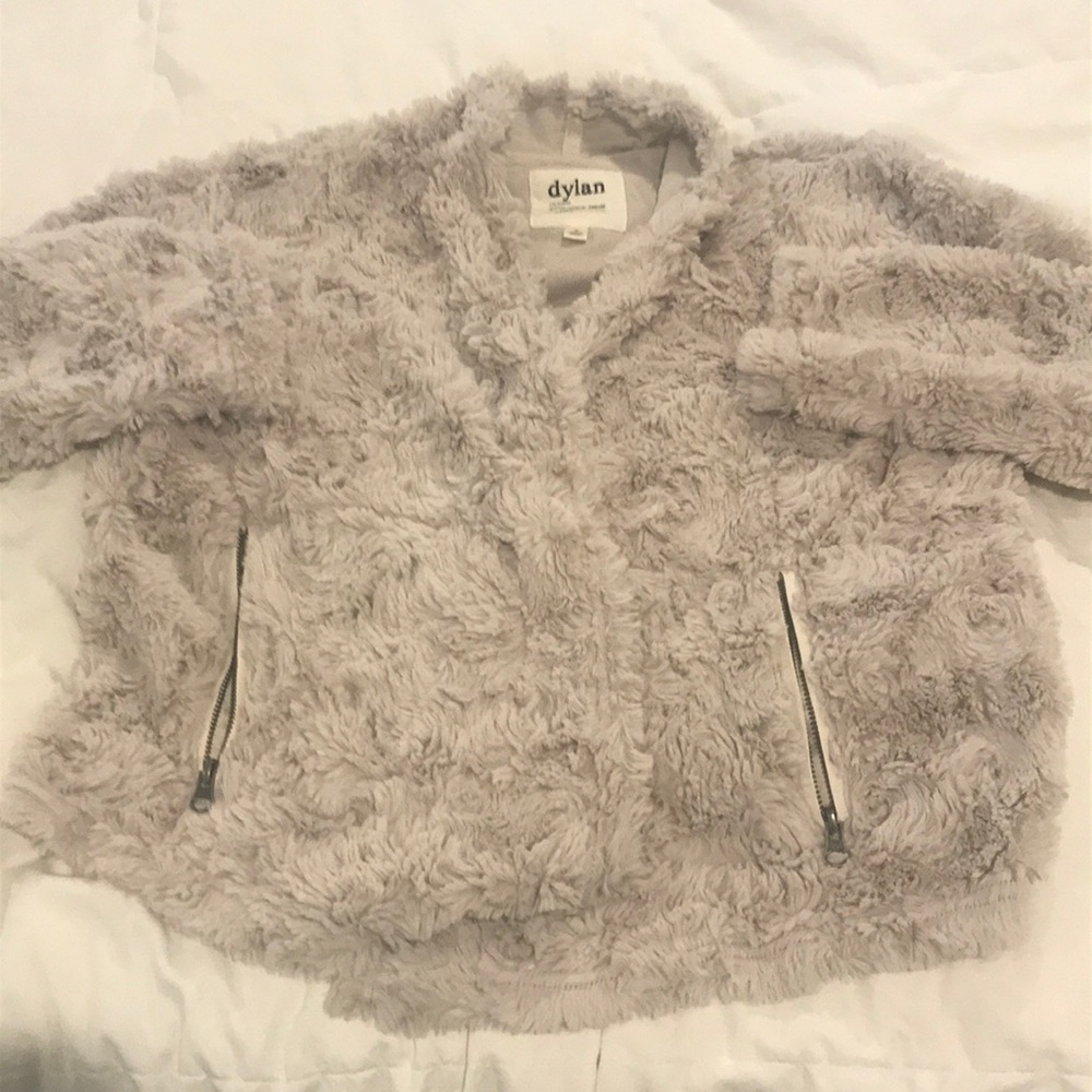 Faux fur dylan Cardigan w/side zipper pockets